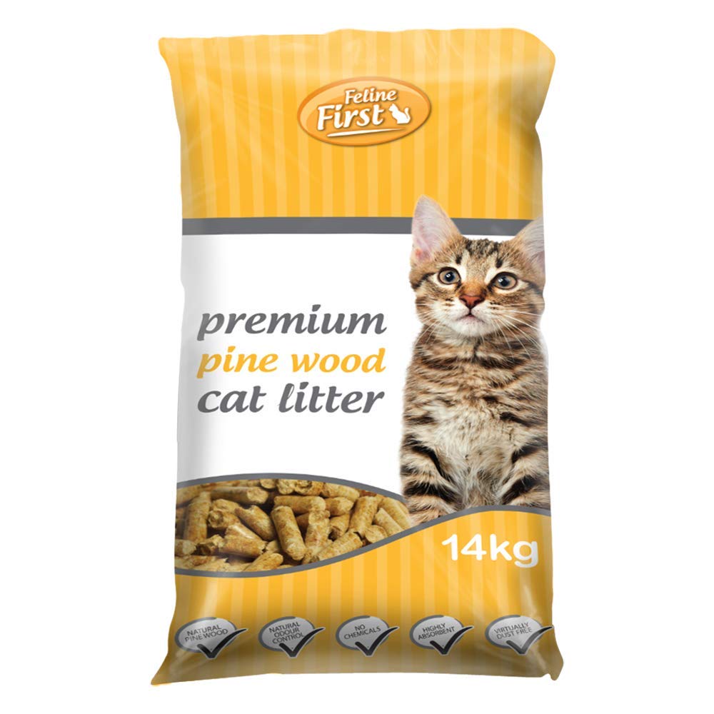 Feline First Premium Pine Wood Cat Litter 14kg Amazon Com Au Pet Supplies