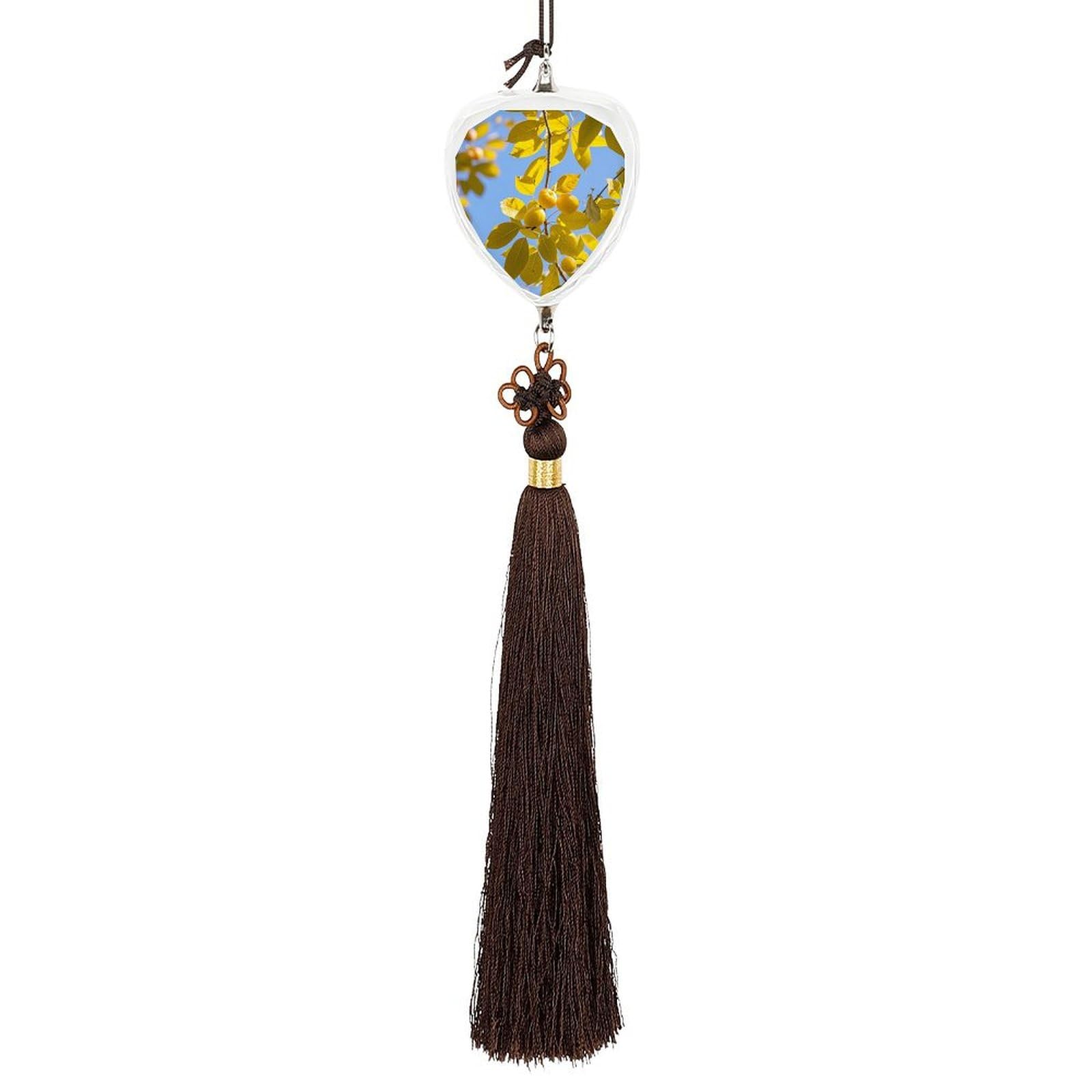 Crystal Auto Pendant Charms Love Crystal Car Rear View Mirror Charms Lemon Tree Auto Hanging Interior Ornament Pendant Car Interior Accessories for Women Men CarCharms Decor