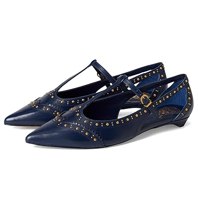 Vince Camuto Valkie Studded Kitten Heel T strap Flat Mule Women
