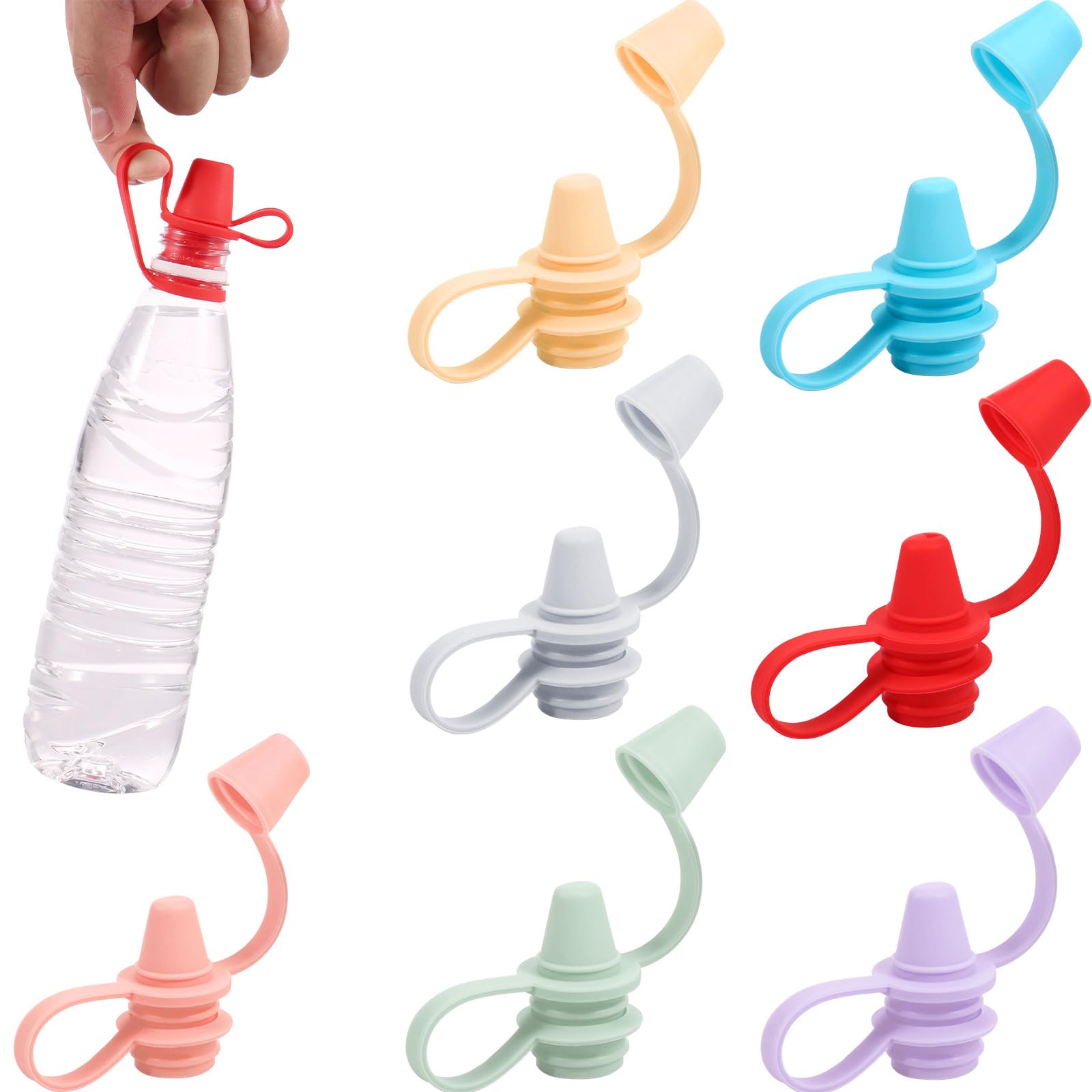 Juego De 4 Tapones De Silicona Para Botellas De Agua - A Prueba De Fugas, Sin BPA, Ideal Para Niños Y Adultos