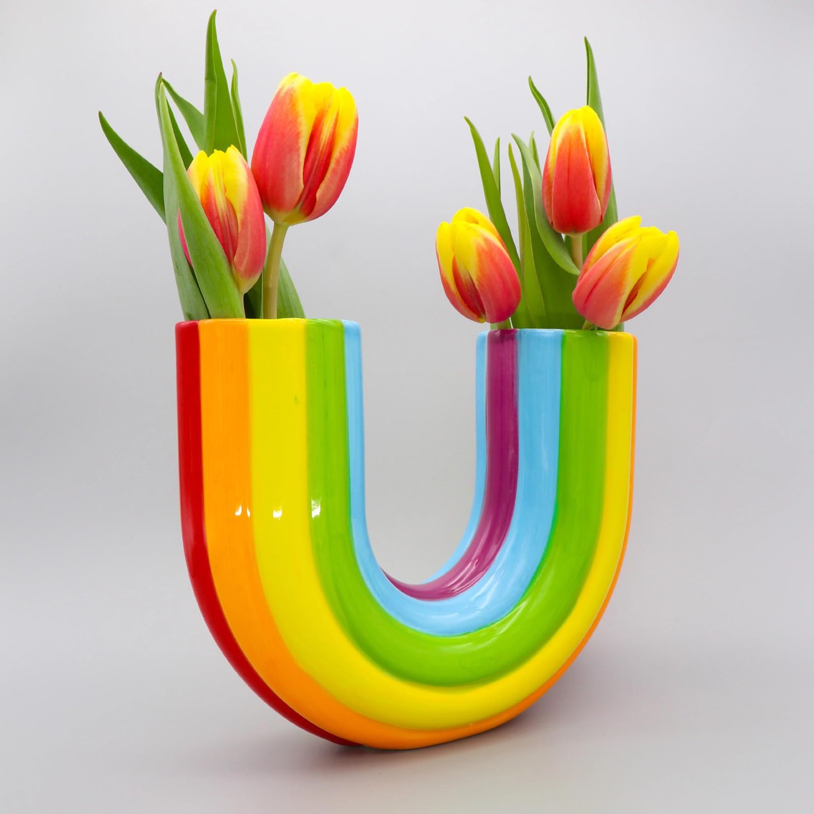 Böhmische Glas-Blumenvase Mit Regenbogen-Effekt – Moderne Deko Für Wohnzimmer & Balkon