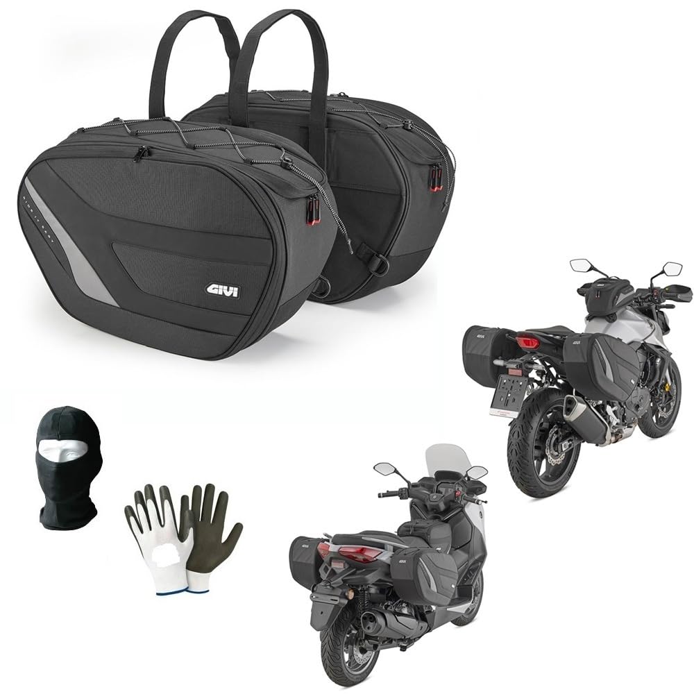 Compatible con Honda Forza 300 ABS Bolsas Laterales 30 LT 2 Maletas para Moto Scooter 470X180A280X290MM MAX5KG FIJACIÓN DE Bolsas con Correas Y Cierre DE Correa