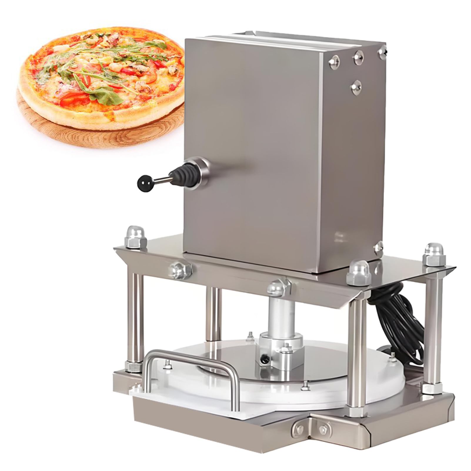 Sfogliatrice elettrica Professionale per Pasta e pressa per Pizza, Macchina Commerciale da 8,6 Pollici per la Preparazione di Grandi volumi di Impasto, Perfetta per pizzerie 22cm/8.6in
