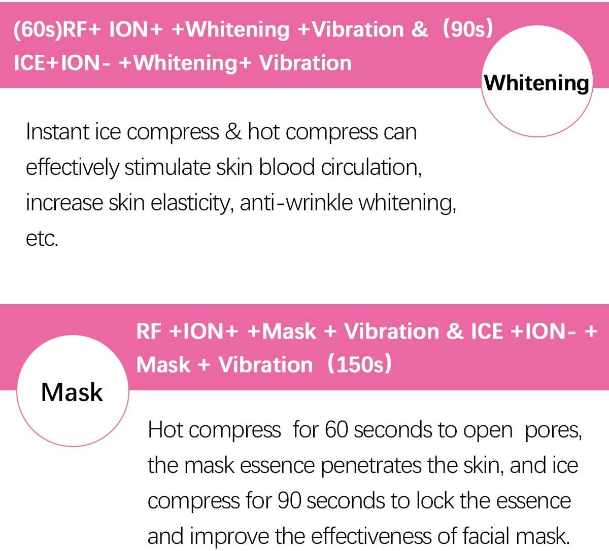 Skin Whitening Maschine, Heiße und Kalte RF Vibration Anti Aging Gesichts Toning Gerät Faltenentferner Maschine, Beseitigen Sie Ödeme, Haut Reinigen und Poren Schrumpfen