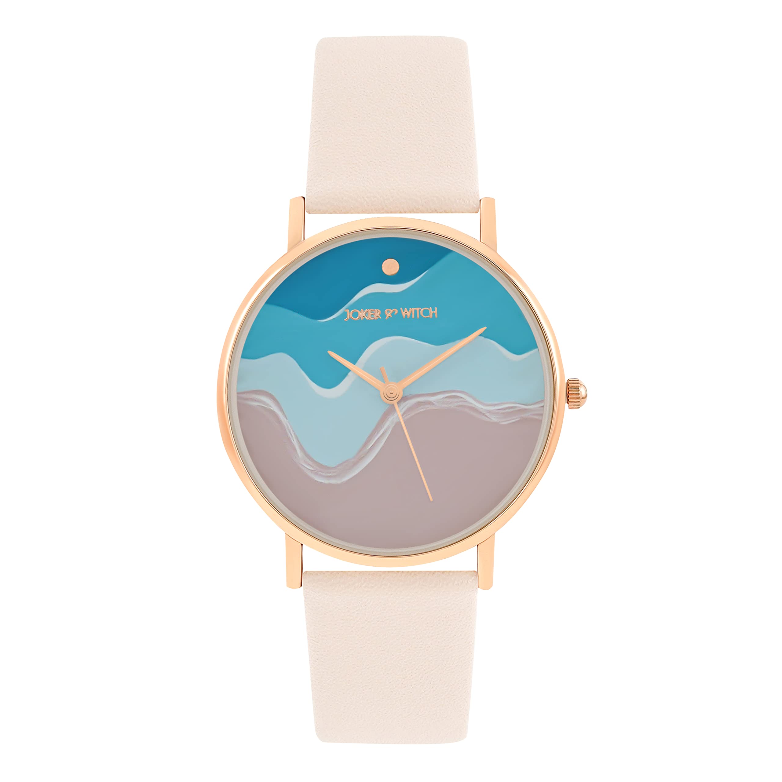 Joker & Witch Summer Blue Dial Beige Faux Leather Analogue Watch for Women (B0BJ79C5CB) Amazon Price History, Amazon Price Tracker