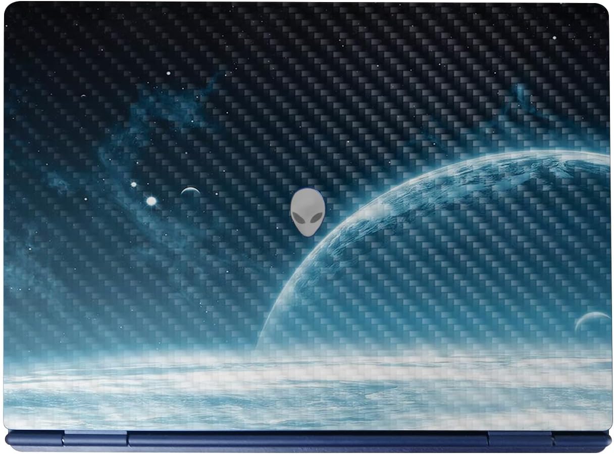 Carbon Fiber Laptop Skin Compatible with Alienware 16/16X Aurora (2025) - Outer Space - Premium 3M Vinyl Protective Wrap Decal Cover - Easy to Apply | Crafted in The USA by MightySkins
