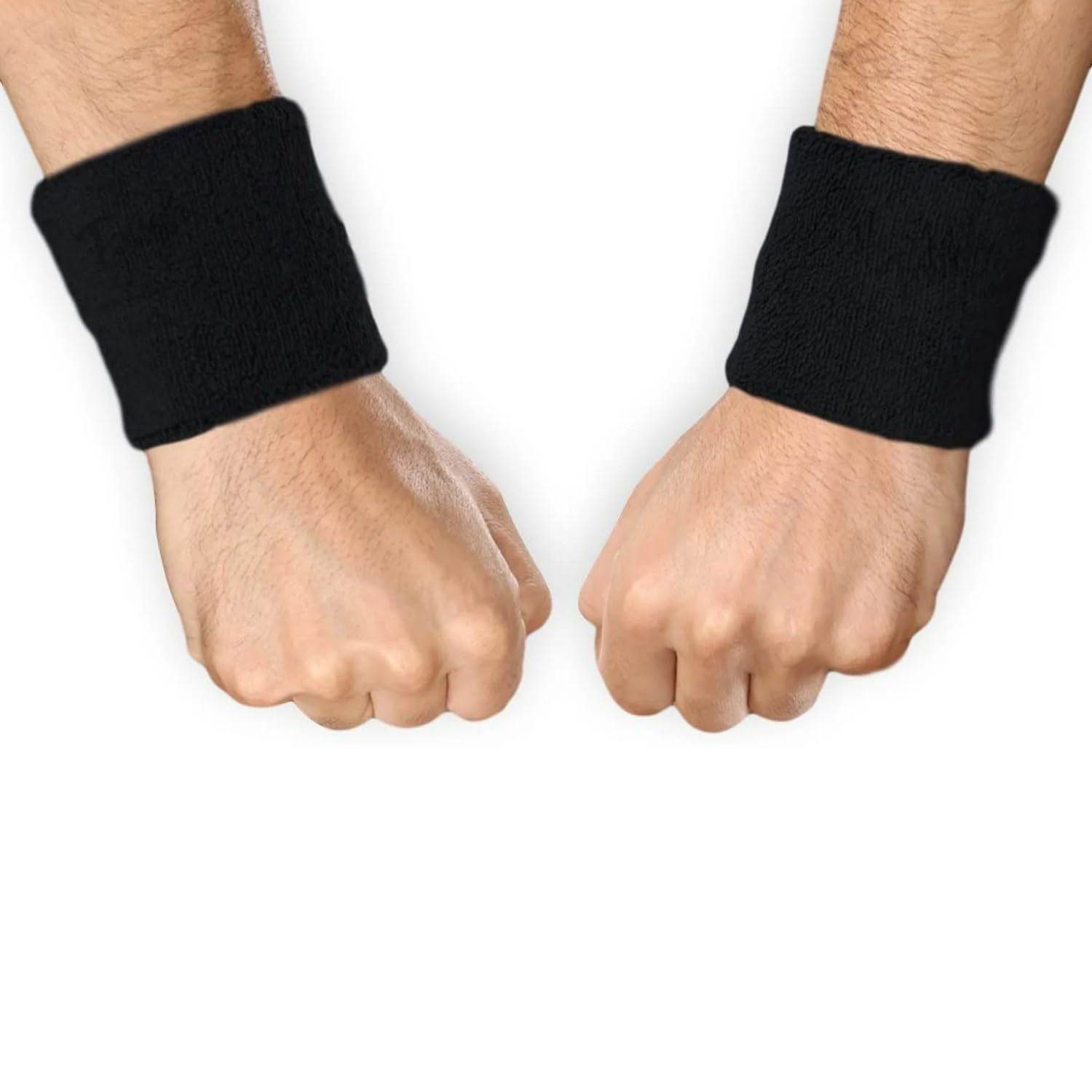 PeakTrend 1pair Wrist Sweatbands Sports Wristband for Men & Women Wristbands Terry Cloth Moisture Wicking for Sports, Tennis, Gym, Work Out Sweat