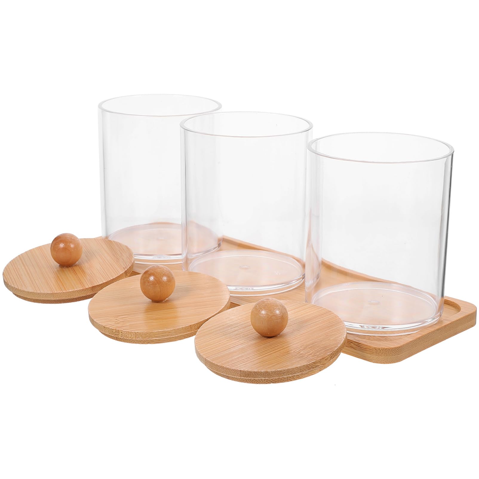 Amosfun 3 Sätze Make-up- Schminktisch Kommode Wattepaddosen Für Wattebällchen Multifunktionale Badezimmer-waschtisch-organizer Wattepads P.s