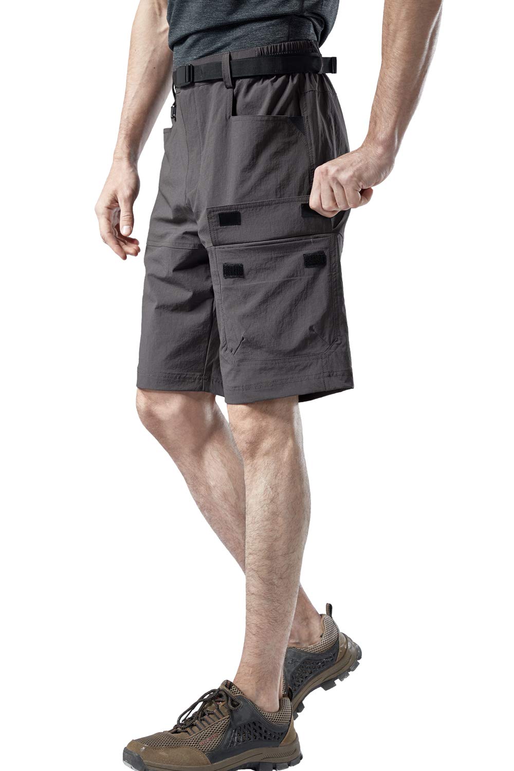 Hommes Extensible Léger Respirant Marche Voyage Unie Lâche Pantalon Court Résistant à l'eau Travail Shorts