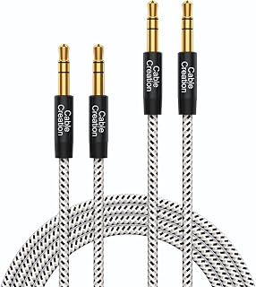 CableCreation 2-Pack 3.5mm Stereo Audio Cable 10FT/3m, Slim Soft Aux Cable | with Gold Plated Connector, Male to Male for Smartphones, Tablets, MP3 Player, Laptops, Home/Car Stereos