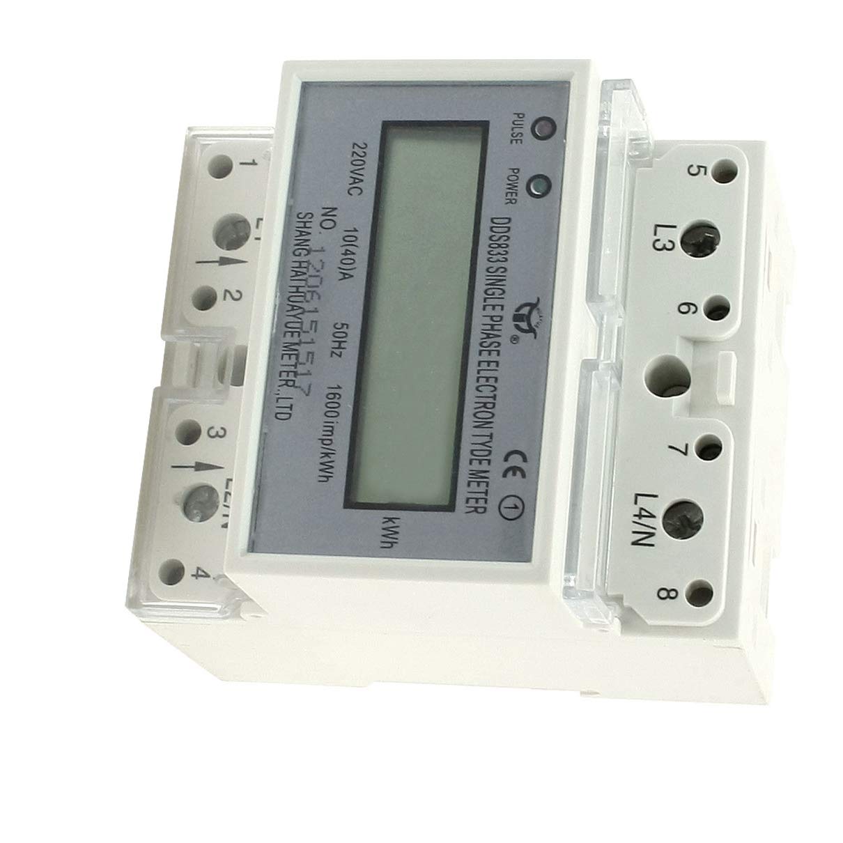 Aexit Single Phase Double LED Indicator AC 220V 10/40A Electron Type Meter (32b9c09774cf8feef1990ecd75086515)
