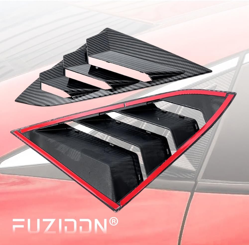 Carbon Fiber Rear Side Window Louvers Replacement for Honda Civic Sedan 2016-2021 | Racing Style Triangular Glass Blinds | UV Protection & Lightweight Design | Compatible with 10th Gen Civic