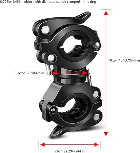 Miniatura 6 de Soporte de linterna de bicicleta de montaña, abrazadera de linterna LED giratoria de 360 grados, abrazadera de manillar de bicicleta abrazadera de