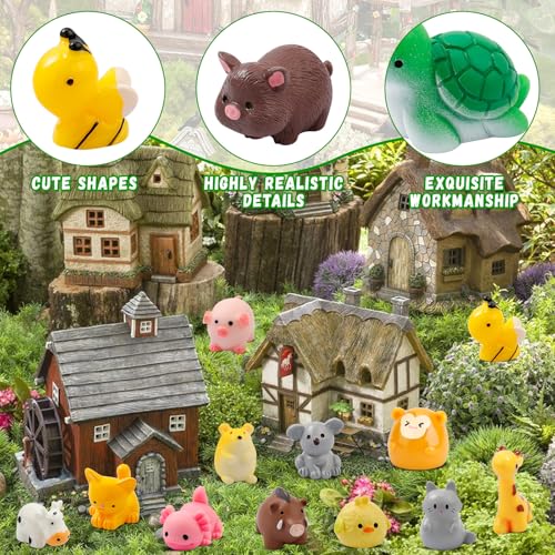 WIURGOHA 50 Pcs Mini Resin Animals 50 Styles Tiny Resin Animals Figurines Bulk for Fairy Garden Miniature Dollhouse Accessories Hide Crafts Decor - Image 6