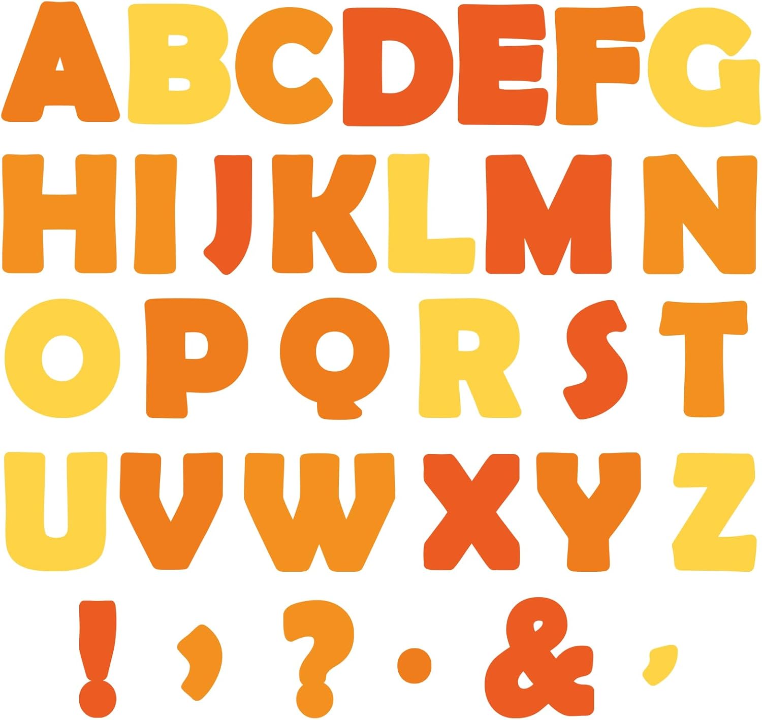 Lonfliness 150PCS Large Fall Bulletin Board Letters Orange Alphabet Punctuation Cutouts Combo Pack Set Letter for Bulletin Board Autumn Classroom Display Wall Home School Poster Decor