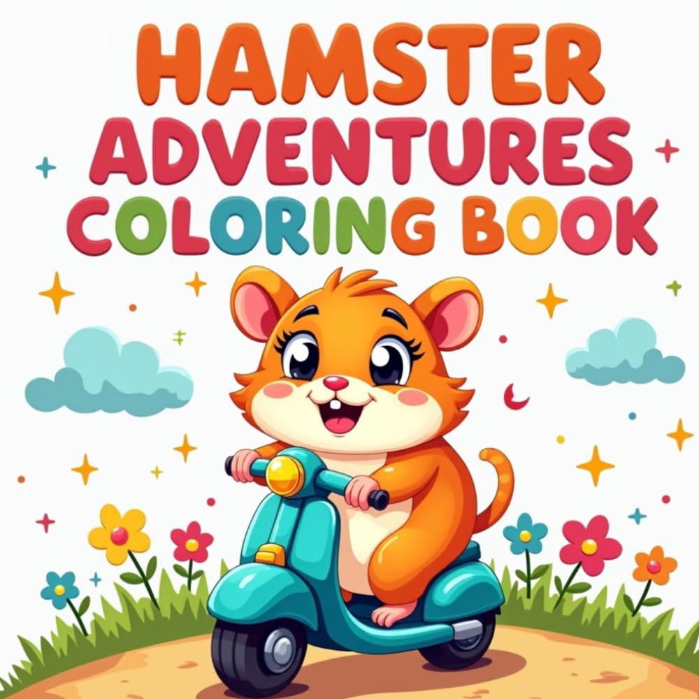 Hamster Adventures Coloring Book for Toddlers Ages 2–4: Hamster Coloring Book with Cute and Funny Adventure Scenes – Easy and Bold Hamster Coloring Book Pages for Little Kids
