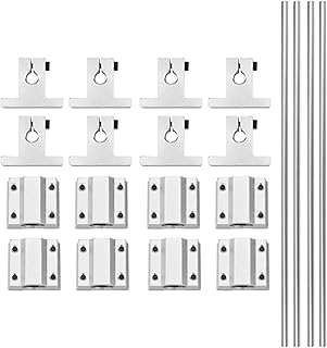 [20pcs / Pack] 8mm Linear Motion Rod Shaft Guide Set,4X 400mm Linear Motion Rod Shaft Guide,8pcs Linear Slide Blocks and 8pcs SK8 Rod Rail Support for 3D Printer and DIY CNC Parts
