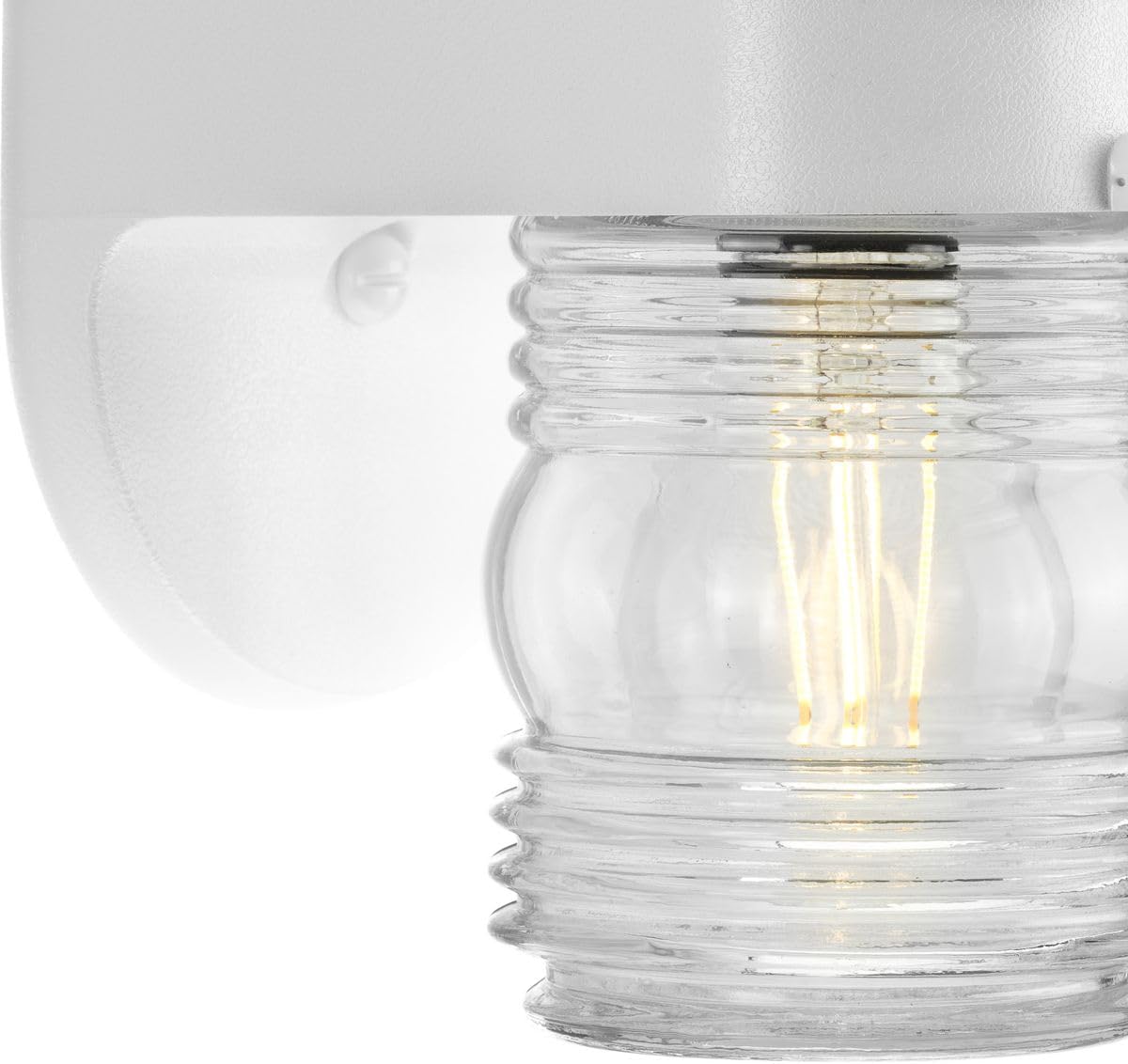 Progress Lighting Polycarbonate Outdoor 1-Light Clear Glass Traditional Outdoor Wall Light White