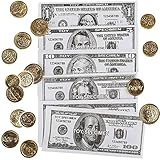 im Set enthalten sind: ___ 15 Stück - verschiedene Dollar Scheine / Banknoten $ 1 - 5 - 10 - 20 - 100 - Noten Blätter + ___ 16 Stück - verschiedene Münzen