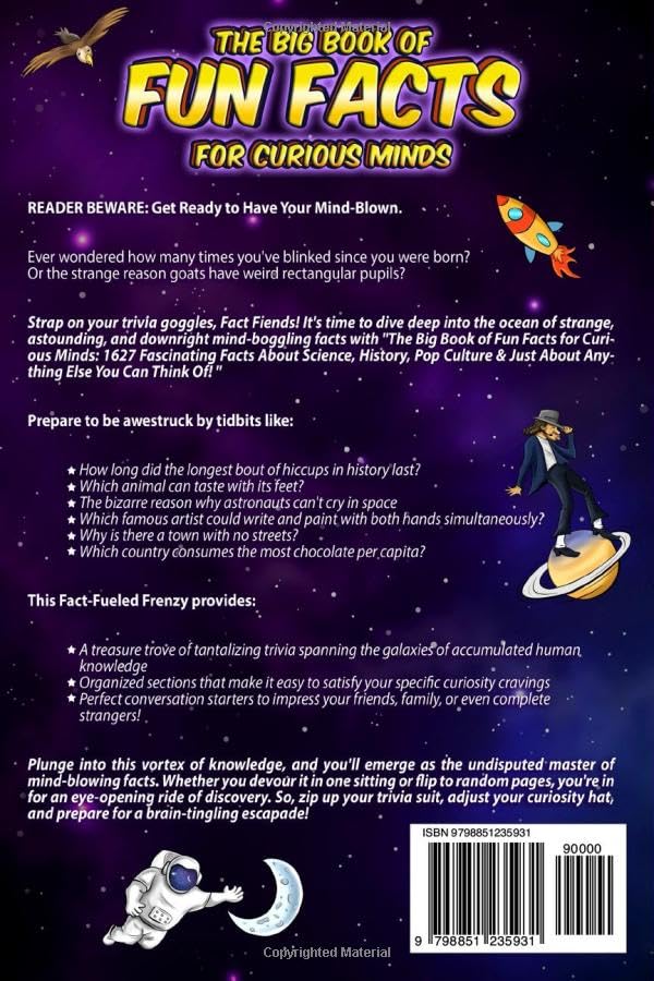 Miniatura 2 de The Big Book of Fun Facts for Curious Minds 1444 Weird Facts About Science, History, Pop Culture & Just About Anything Else You Can Think Of! Crazy