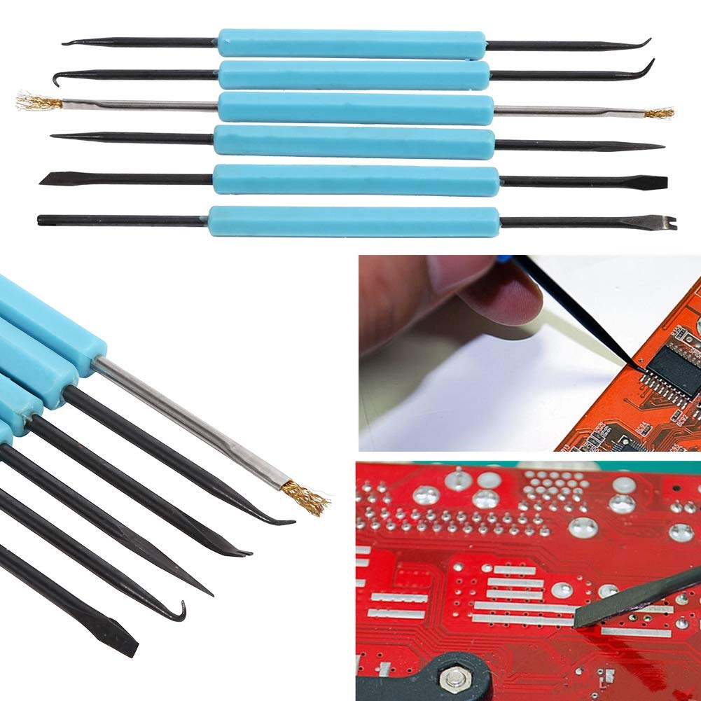 HERCHR 6pcs Double Sided Soldering Assist Aid Repair Tool, Heating Assist Repair Tool Soldering Kit for Electronics Repair and Soldering
