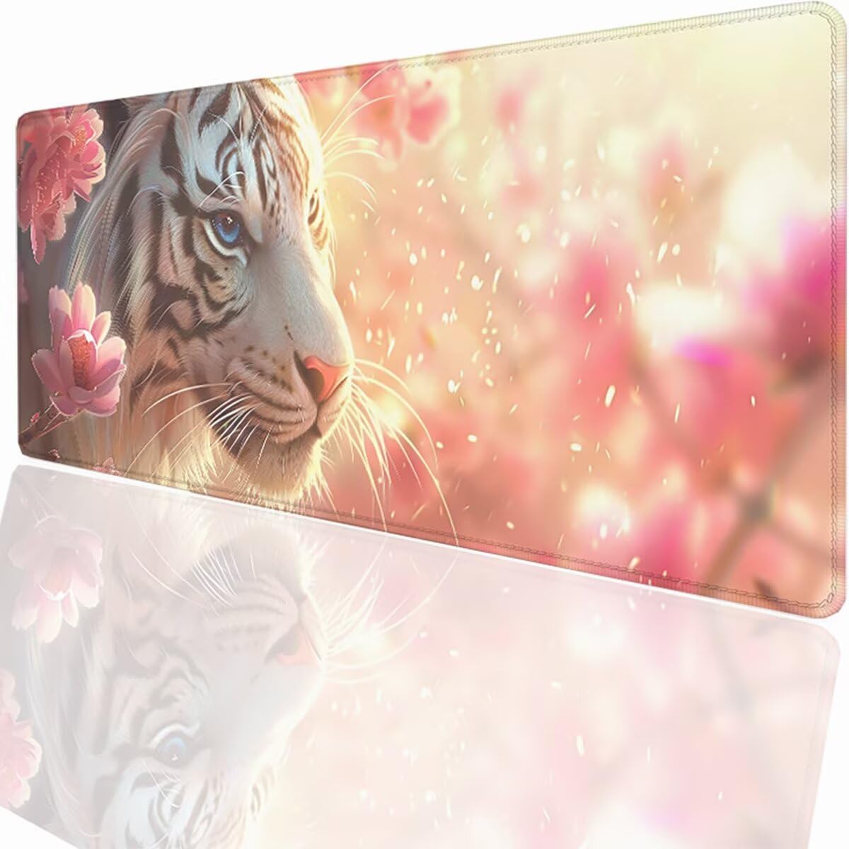 Gamingowa podkładka pod mysz, motyw zwierzęcy, tygrys, podkładka pod mysz XXL 1500 x 800 x 3 mm, odporna na warunki atmosferyczne, antypoślizgowa, poprawia precyzję i prędkość, akcesoria gamingowe do