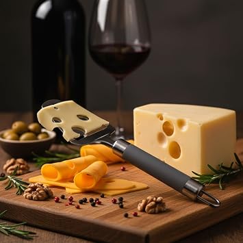 Deconox Stainless Steel Silicone Handle Cheese Spatula | Silicone Handle Cheese Grater – Stylish and Functional Presentation Tool