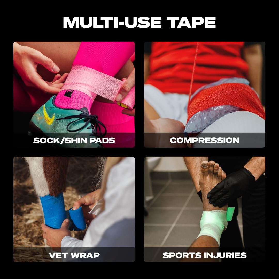 SPORTTAPE 6 Rolls Self-Adhesive Cohesive Bandage, 7.5cm x 4.5m, Beige - Compression & Vet Wrap for Dogs, Horses, Sports Stretch Tape for Football, Ankles, Joints, Fingers, Wrists & Sock Tape — view 6