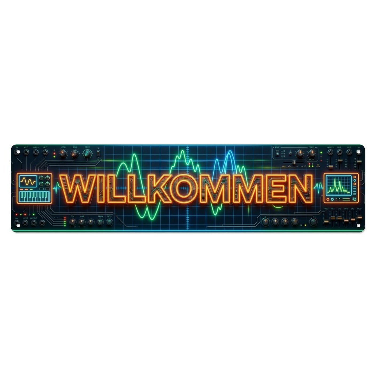 Neon Neon Waveform Synthesizer Welcome Metal Tin Sign