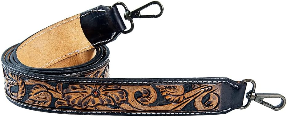 American Darling Hand Tooled Genuine Leather Crossbody Handle Strap for Bags Phone Wallet Purse Clutch