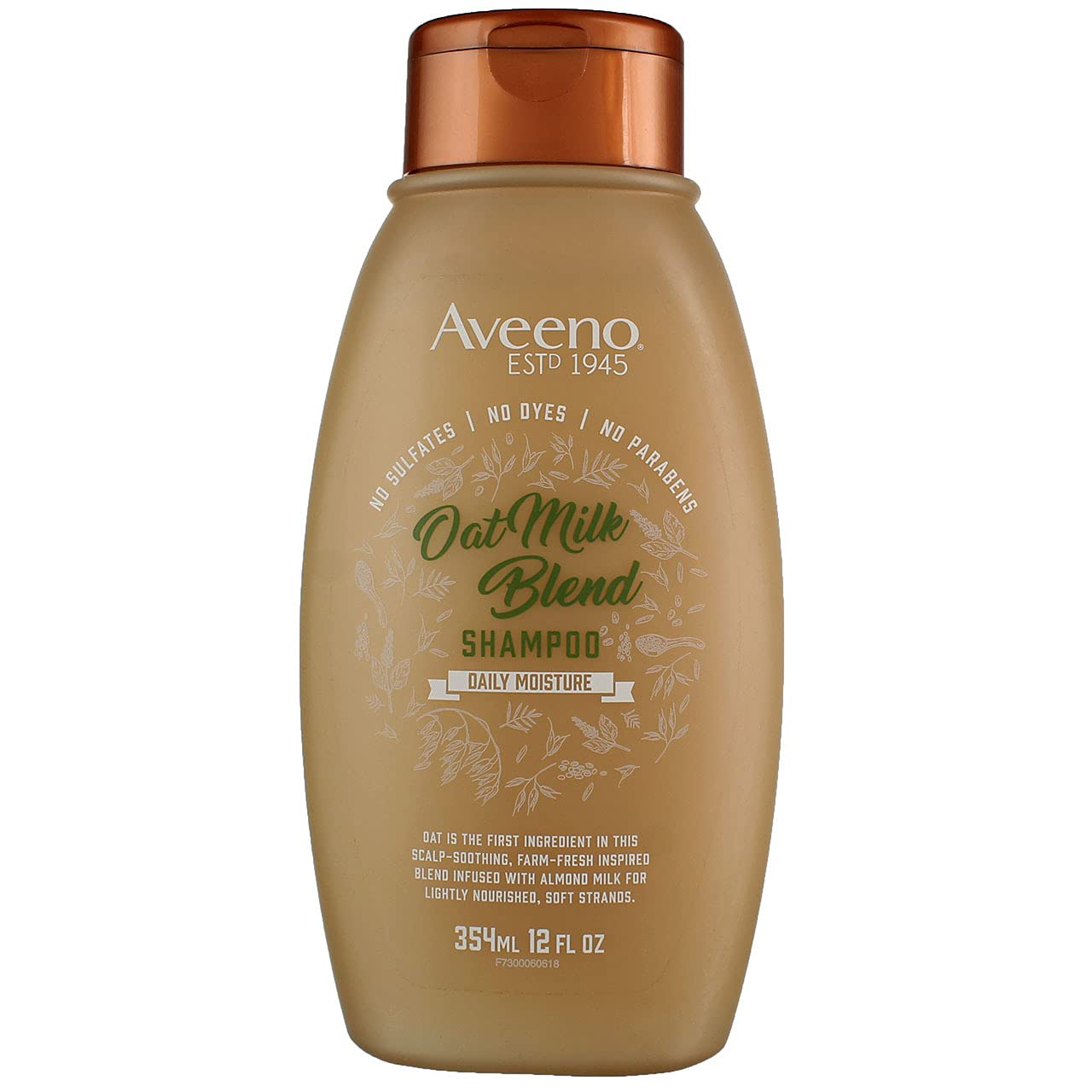 Aveeno Shampoo Oat Milk Blend 12 Ounce (Moisture) (Pack of 3)