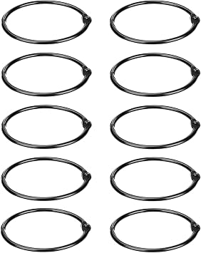 Loose Leaf Binder Rings 3 Inch Black for School Home Or Office 10 Pack | Nickel Plated Steel Book Rings Album Rust-proof Versatile Index Card Rings Easy Open Easy to Store DIY Tools
