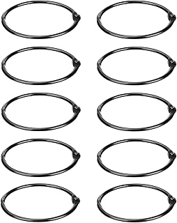 Cykemo Loose Leaf Binder Rings 3 Inch Black Nickel Plated Steel Book Rings Album (10 Pack)