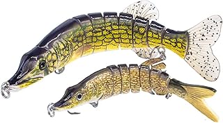 Northern-Pike-Lures-Multi-Jointed-Swimbaits-Fishing-Lure 5" 8" inch for Musky Lake Trout Fishing Tackle (2PC Pike)