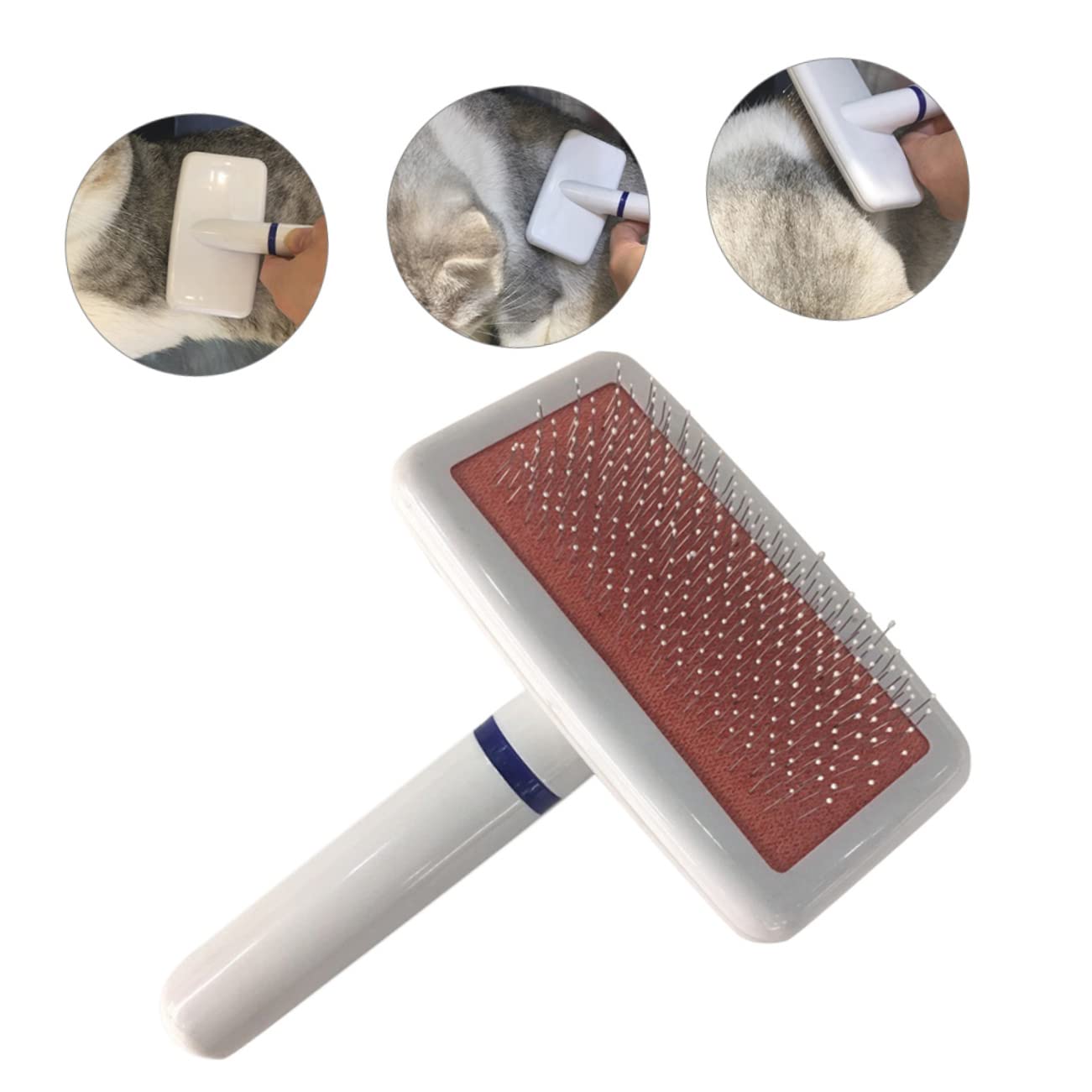 Brosse Pour Chien Et Chat à Poils Courts Ou Longs Manche Ergonomique Facile à Transporter Pour Toilettage
