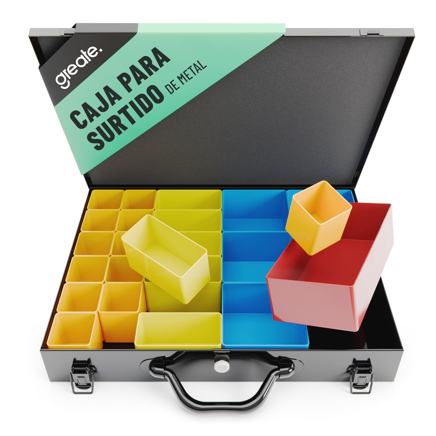 greate organizador tornillos de metal con 23 contenedores extraíbles | cajones organizadores - clasificador tornillos - caja organizadora y magazín de piezas para taller