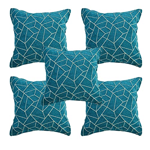 Image of Premium 5 Seater Printed Sofa Cover Set 3,1,1 Seater 10 Pieces Sofa Back Slip Panels, Protector for Single Seater (Sky Blue, 16pcs + coushions)