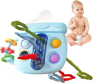 Pull String Toy | Early Learning Toy Teething Bottle Shape, Kids Teething Toys,Silicone Teething Relief, Early Learning Toy Teething, Sensory Toys for Toddler Mcbean