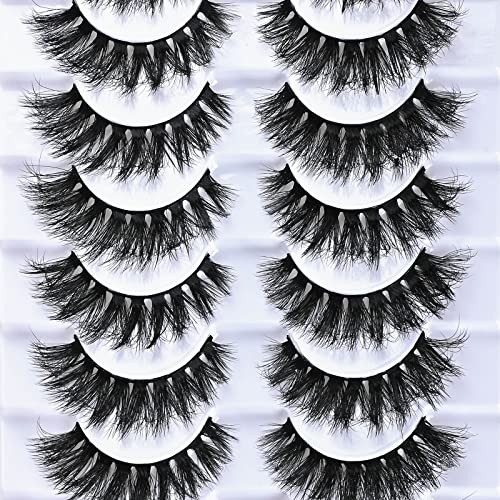 Farred Fluffy Eyelashes 8D Faux Mink Lashes Natural Look Lash Short Fake False Eyelash 10 Pairs (Z03|8-14Mm) #TOP5