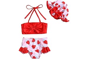 Charming Baby 2 Piece Swimsuit with Sun-Protective Hat