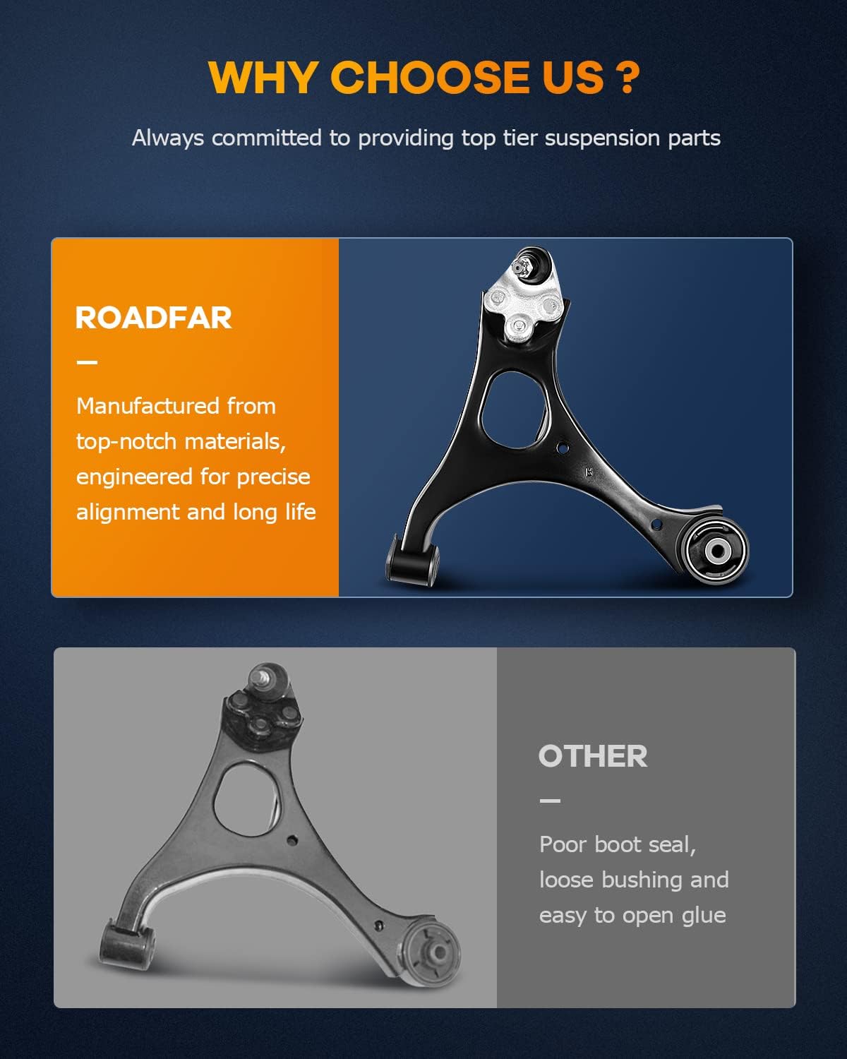 ROADFAR Front Right Upper Control Arm and Ball Joint Assembly Compatible fit 03-08 for Pontiac Vibe for Toyota 00-05 for Celica 03-13 for Corolla 03-08 for Matrix
