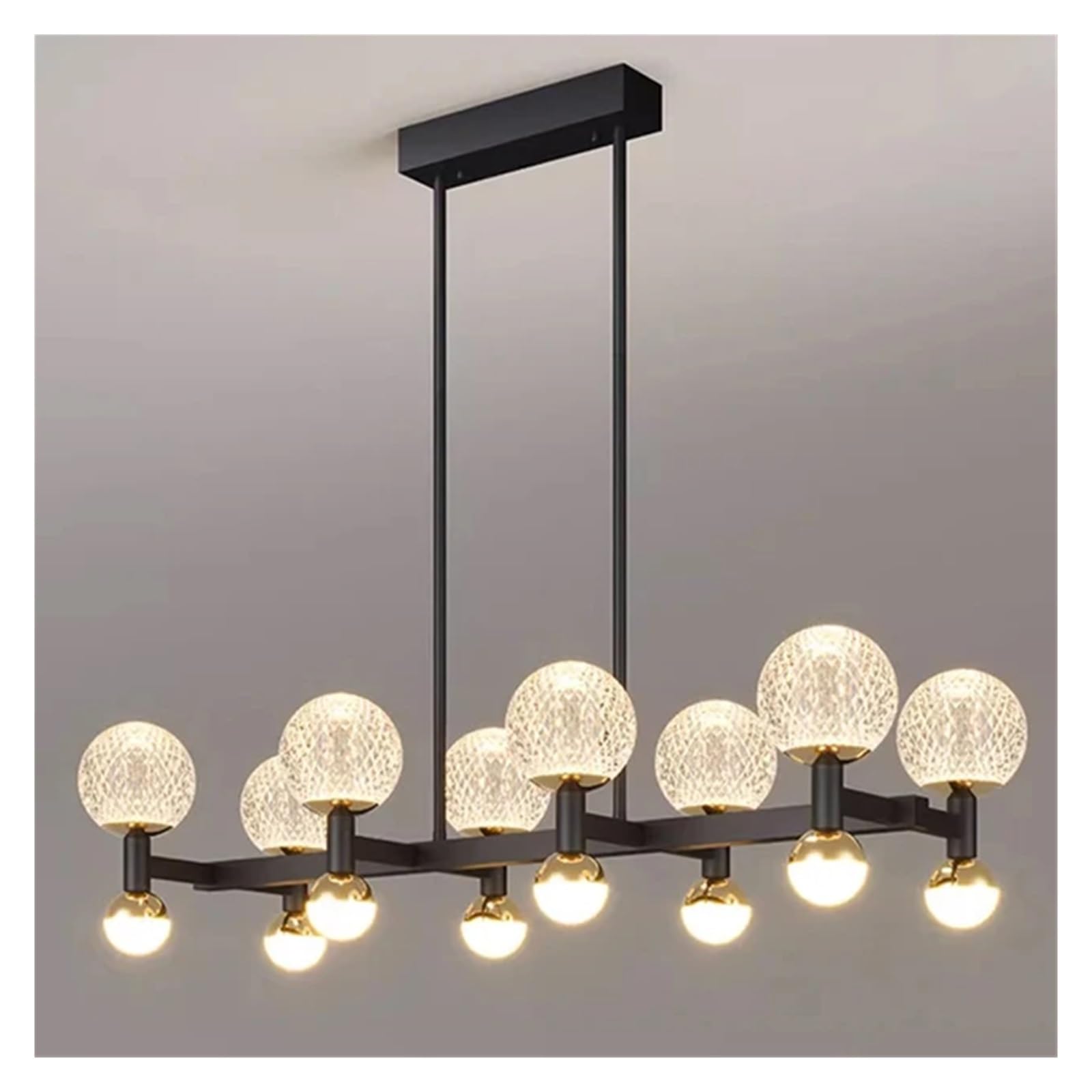 ASerZenith Pendant Lamps Light Luxury Metallic Luster Counter Restaurant Hotel Parlor Led Chandelier,Cold Light-8Heads