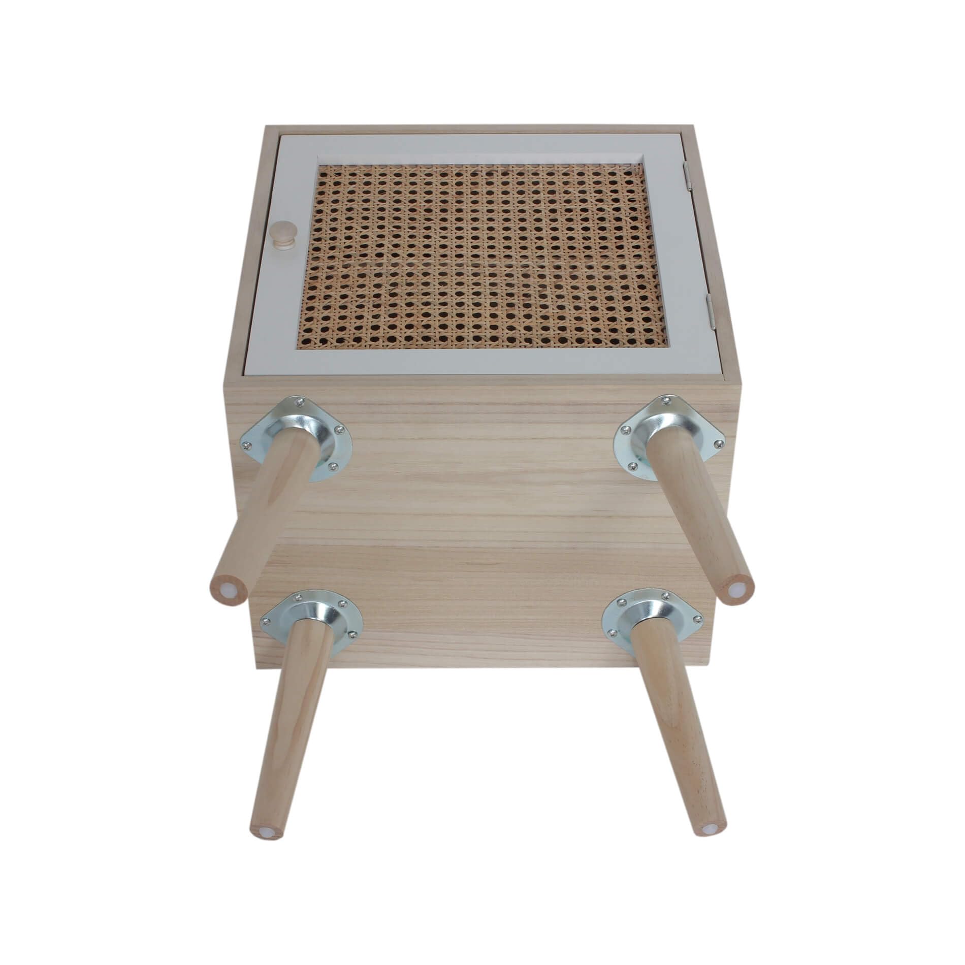 Rebecca Mobili Comodino Per Bambini, Bianco/marrone, MDF E Pino, Con Cassetto E Ripiano, 49x43x30 Cm
