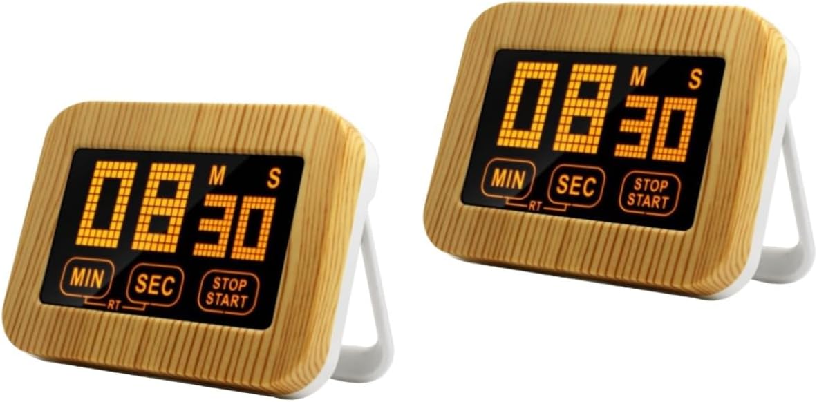 Cabilock 2pcs Magnetic Touch Screen Kitchen Timer Practical Countdown Device for Home Use Easy to Store No Battery Required for Cooking Games and Scheduling Activities