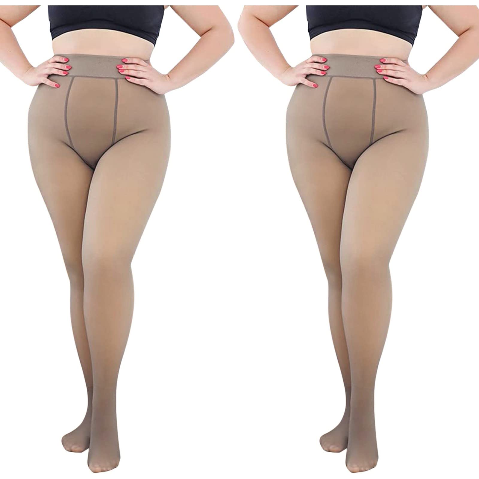 2 pantimedias para mujer, invierno, tamaño grande, medias de forro polar cálidas, medias de felpa transparentes, mallas gruesas, mallas finas, mallas de forro polar, mallas finas