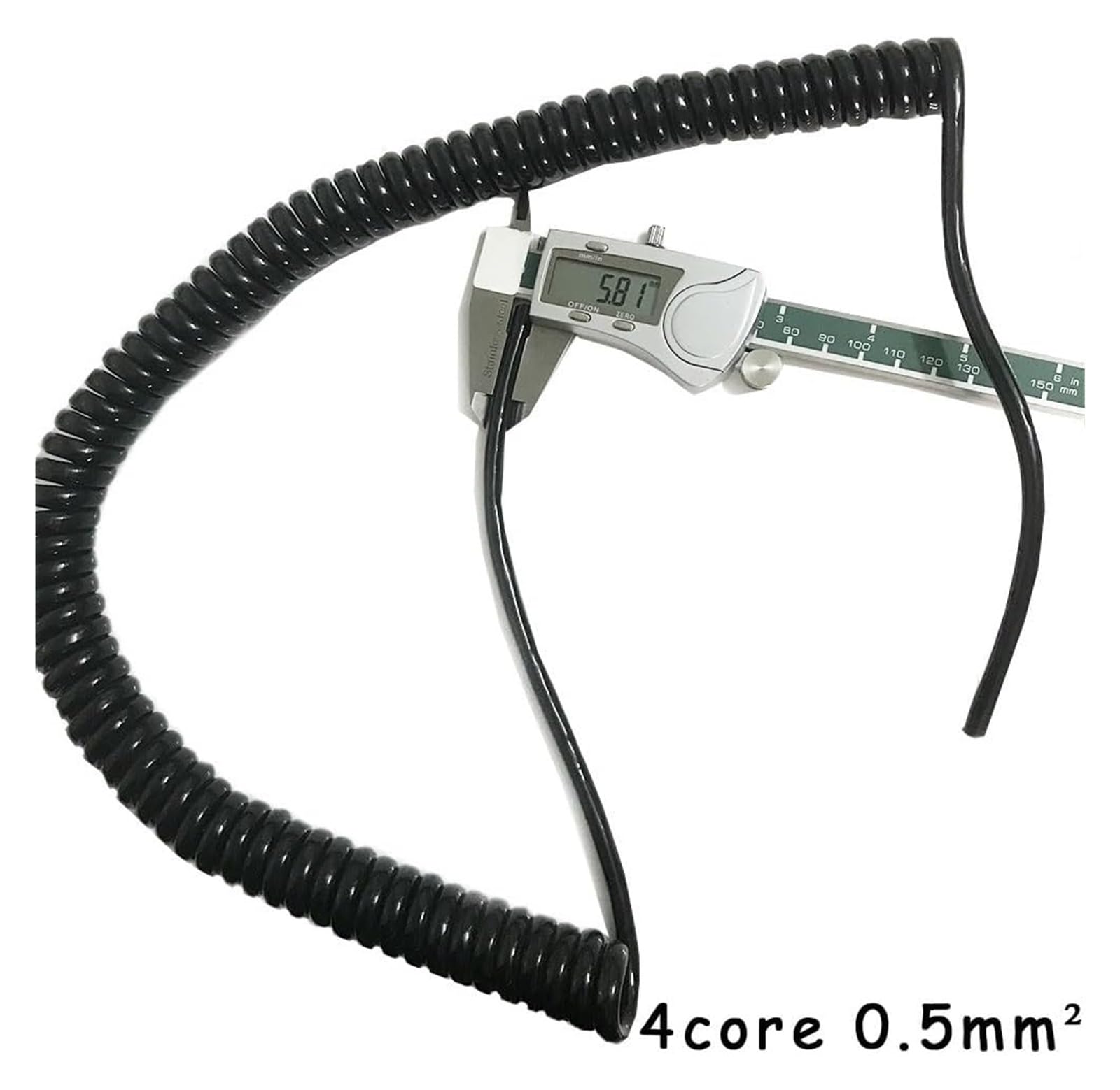 Cavo telefonico Cavo di alimentazione flessibile a spirale, cavo di alimentazione a spirale nero a 4 poli, filo estensibile quadrato da 0,5 mm, lunghezza 1 metro, 2 metri, 3 metri(Stretch 2 meter)