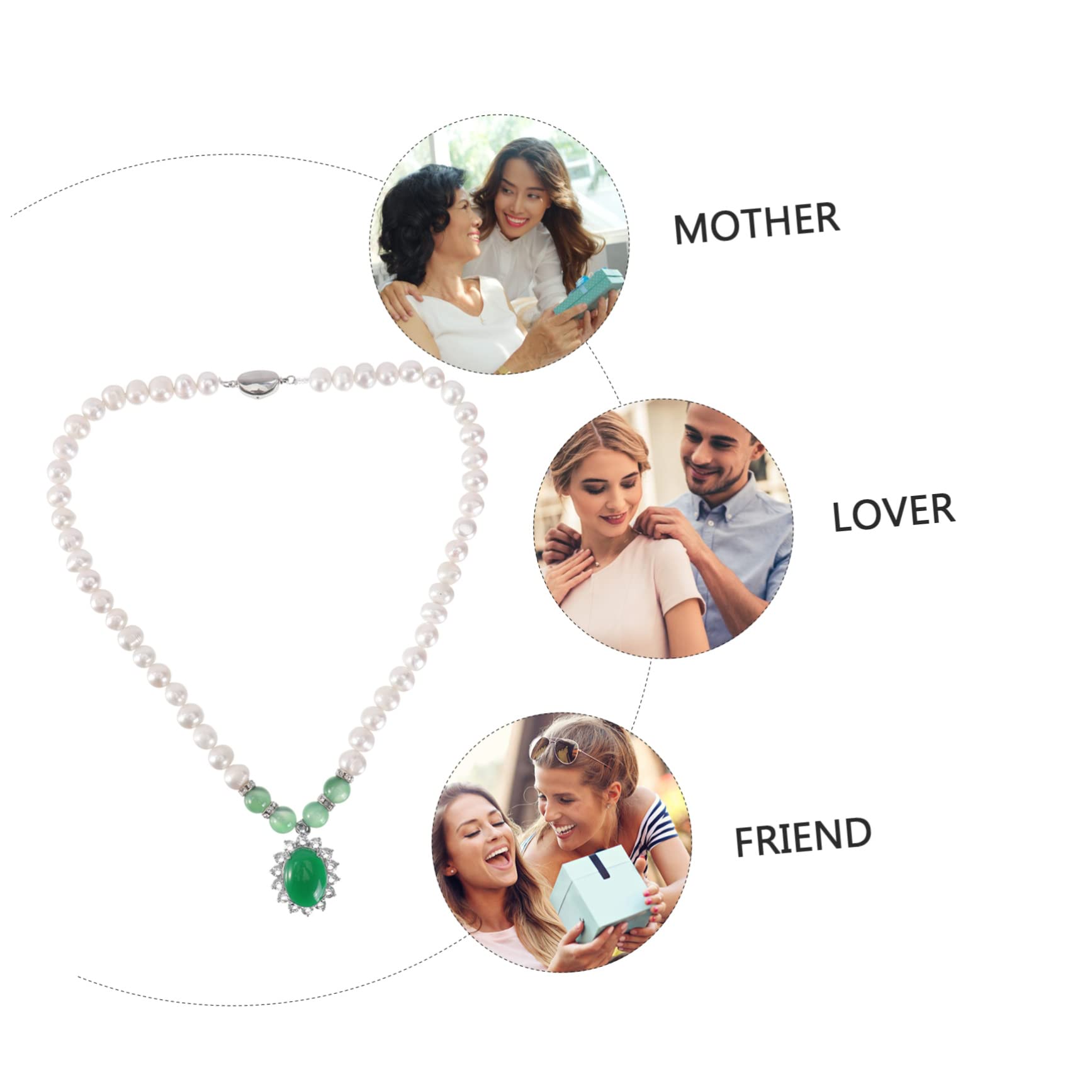 1set Collana Di Perle Naturali Di Con Pendente Elegante Per La Festa Della Mamma Accessorio Chic Per Occasioni Speciali e Uso Quotidiano Include Scatola e Certificato