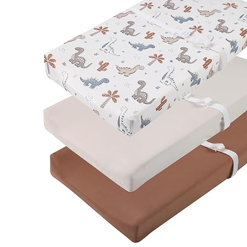 Miniatura 16 de Juego de 3 fundas para cambiador, tejido de punto ultra suave para bebés, niños y niñas, cohete satélite/coche/autobús