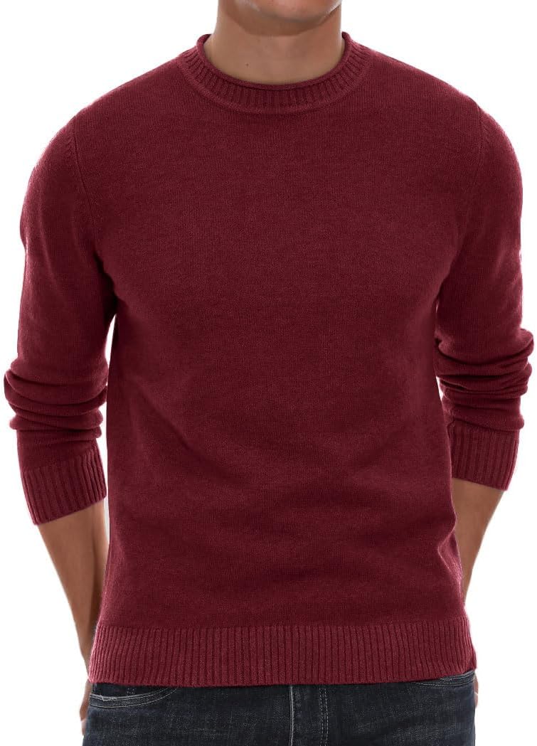 Sailwind Men's Crewneck Sweater Soft Casual Sweaters for Men Classic Pullover Sweaters with Ribbing Edge