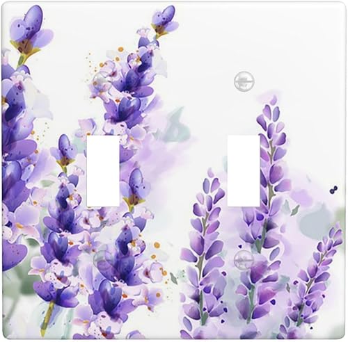 Miniatura 29 de Placas de pared para receptáculo de dispositivo dúplex de 1 banda, cubiertas de toma de corriente azul retro onduladas, cubiertas decorativas para